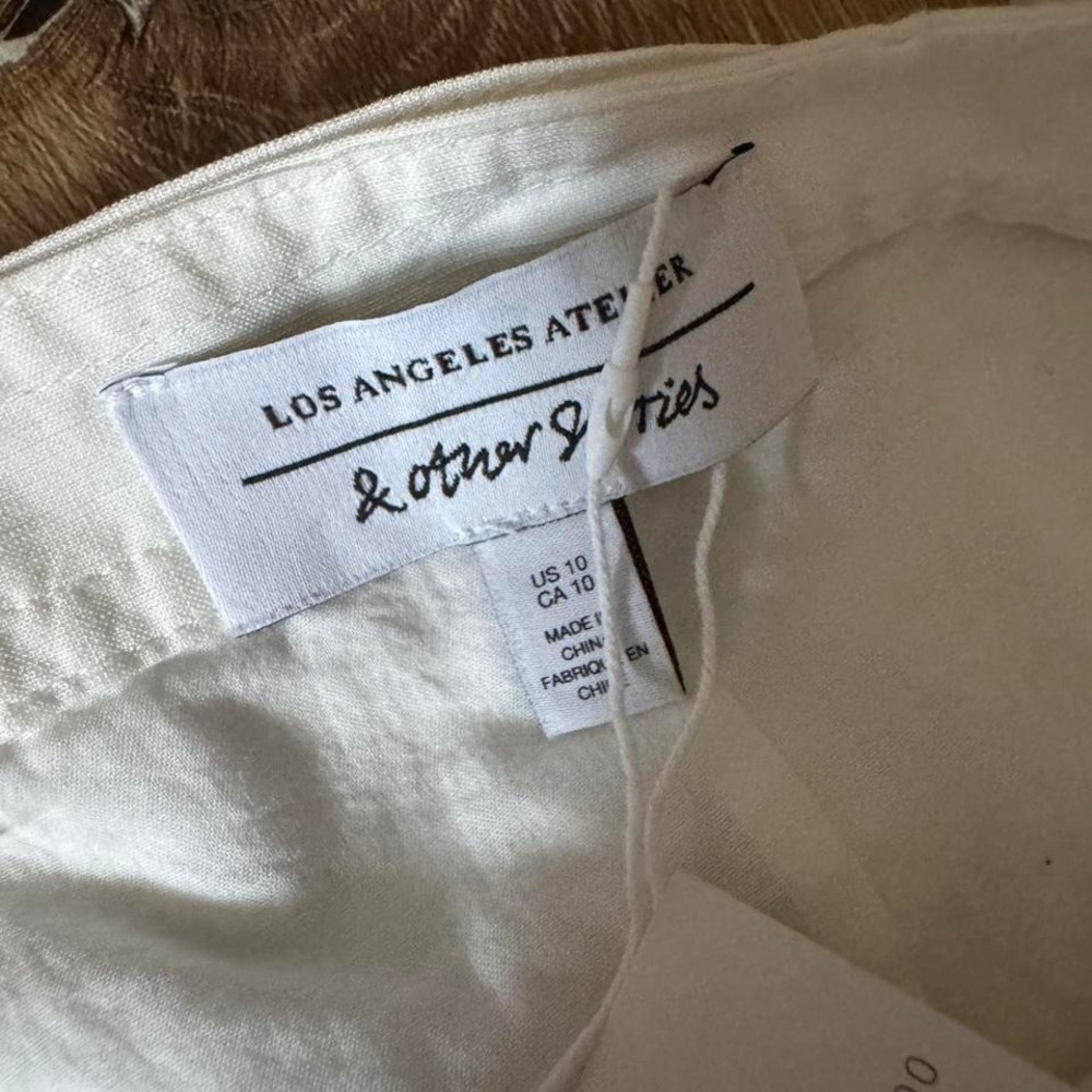 & Other Stories NWT White Linen Blend Wrap Skirt with tie waist Size 10 - Picture 4 of 5